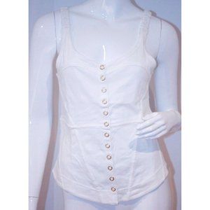 MARC JACOBS Button TANK Top Wicken WHITE  Cotton S $138